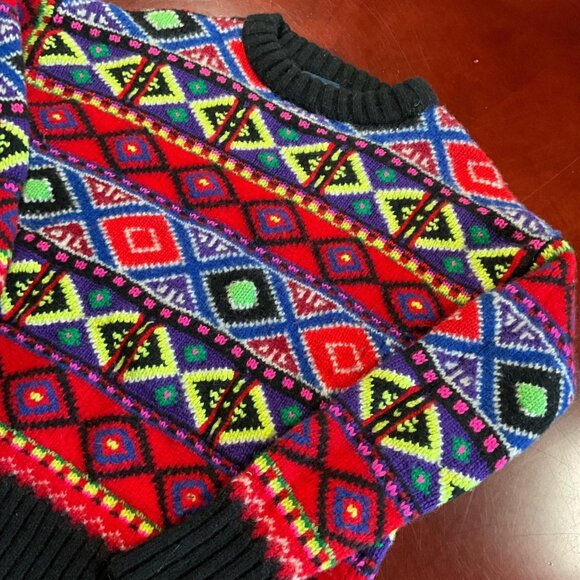 Polo Ralph Lauren Womens Colorblock Fair Isle Cashmere Wool Sweater (Small) - Picture 1 of 8